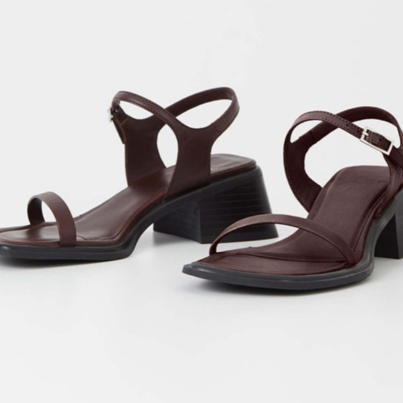 EUC Ines Vagabond Shoemakers 40  US10 Brown Chunk heels 2 Strap leather Sandal - Picture 8 of 11